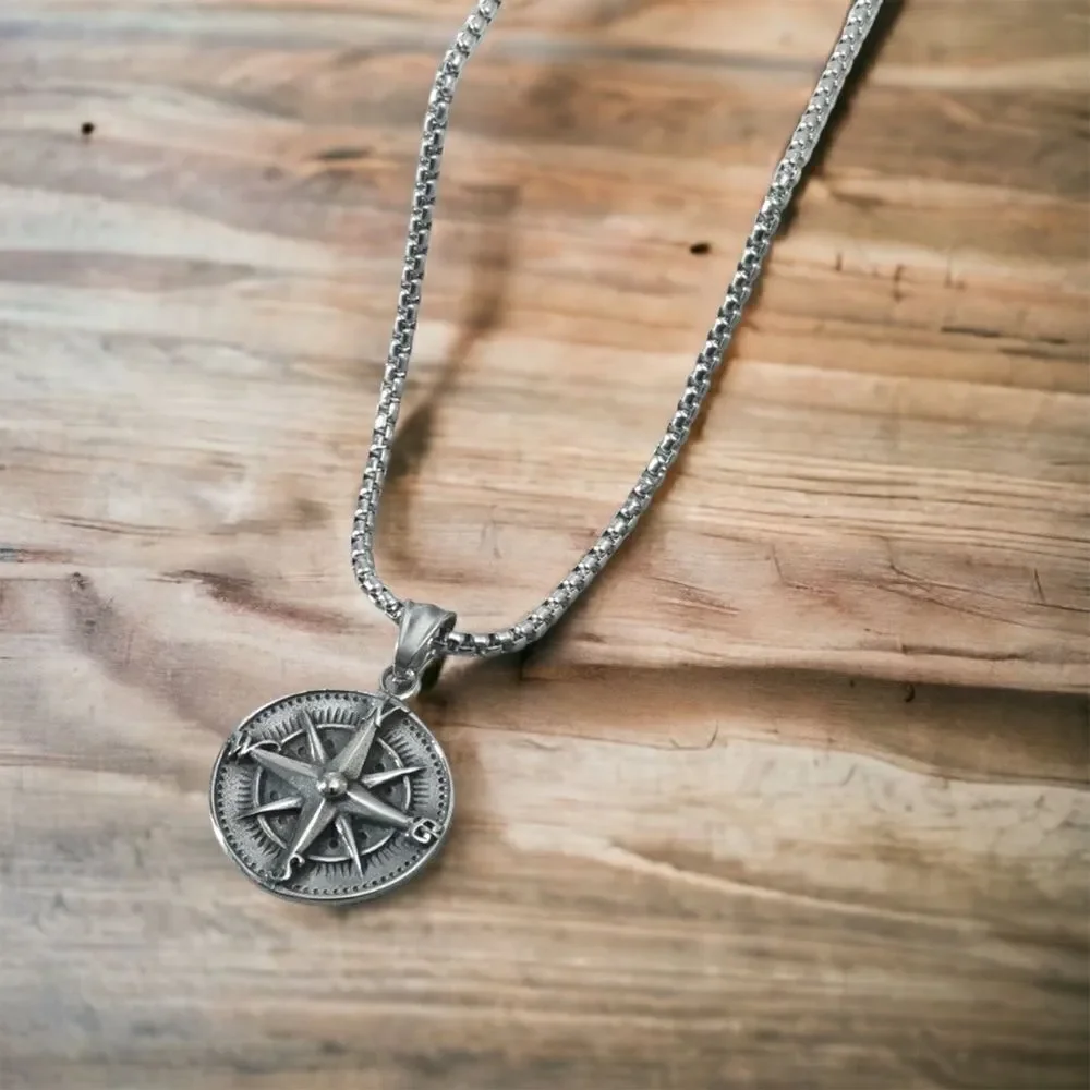 Unisex l Men’s l Compass l Necklace l 23.5” l New